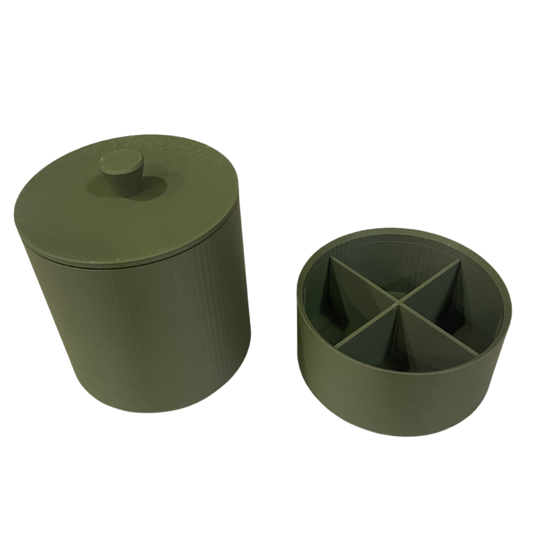 Round Bin with Divider Compartments