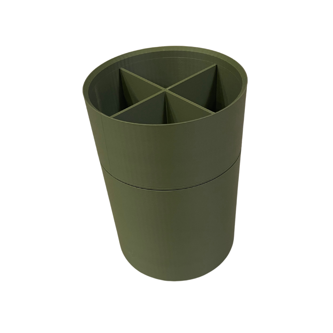 Round Bin with Divider Compartments